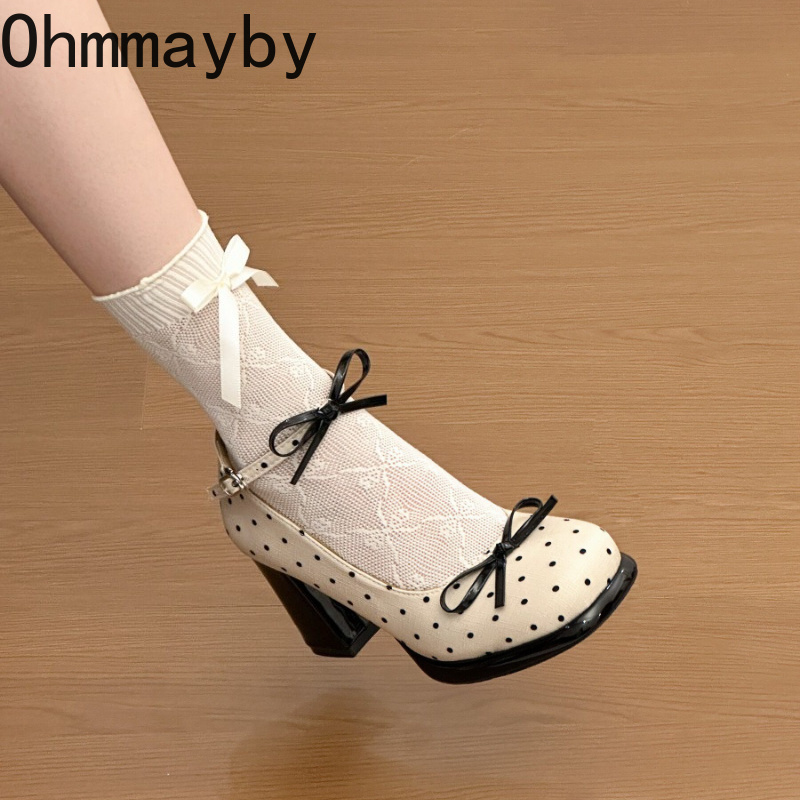 Belt Buckle Blank - Platform Thick Heel Women Mary Jane