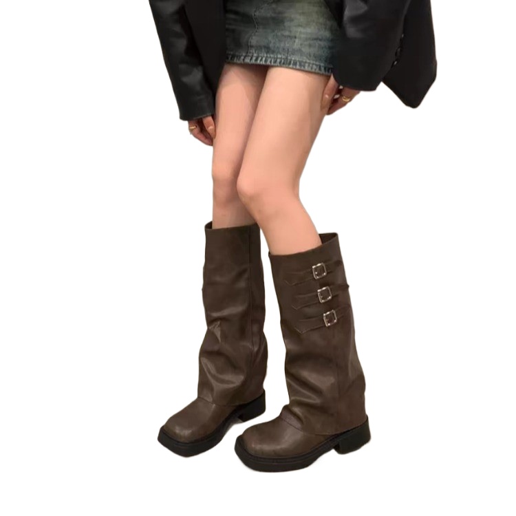 Belt Buckle Blank - 2025 Retro Style Knee High Boots