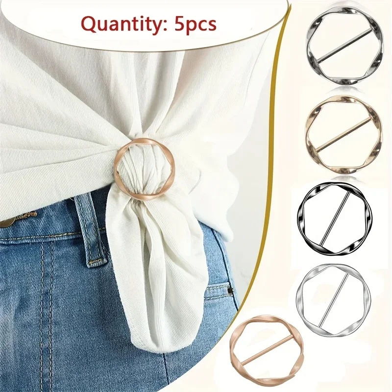 Belt Buckle Blank - 5pcs Fashion Metal Round Circle Clip