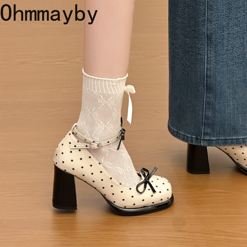 Platform Thick Heel Women Mary - Belt Buckle Blank ulasan dan harga