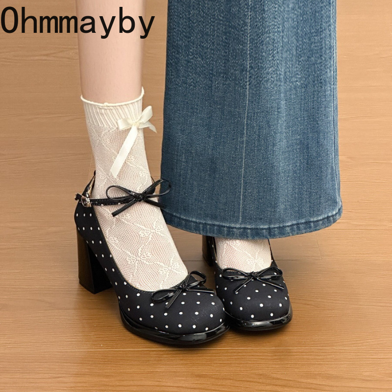 Platform Thick Heel Women Mary - Belt Buckle Blank ulasan dan harga