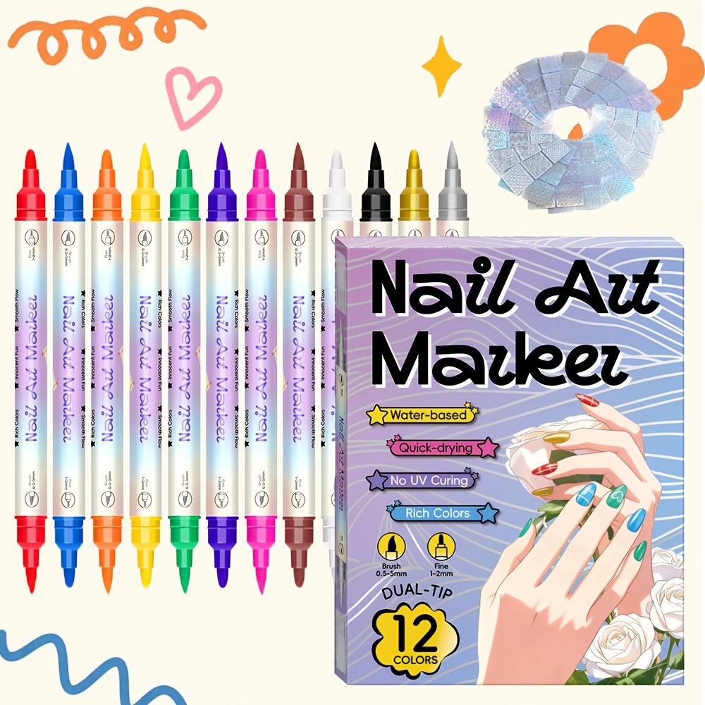 12 Colors Nail Art Pen Set 24  - Copic Marker Sketch ulasan dan harga