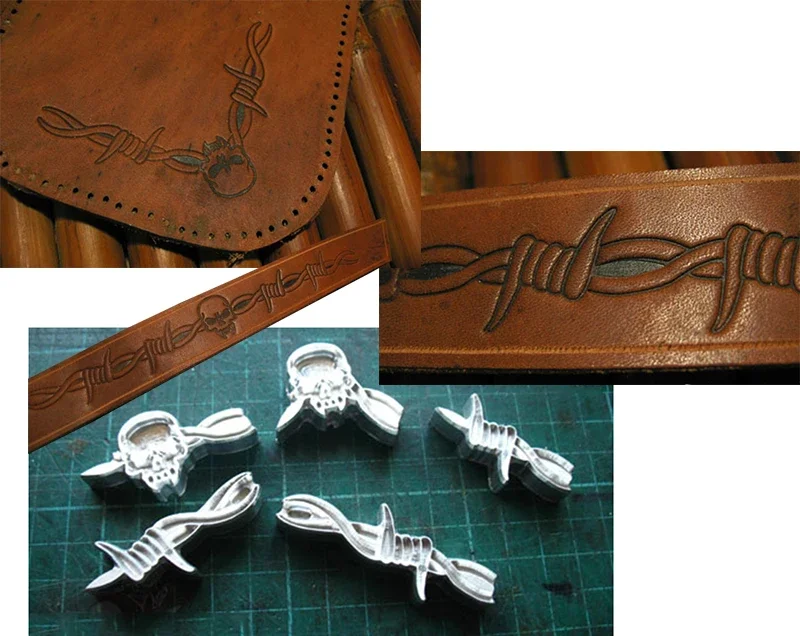 5pcs Thorns and skull pattern  - Leatherwork Free Patterns ulasan dan harga