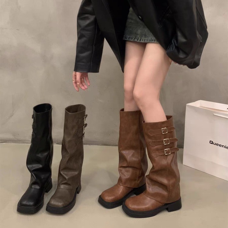 2025 Retro Style Knee High Boo - Belt Buckle Blank ulasan dan harga