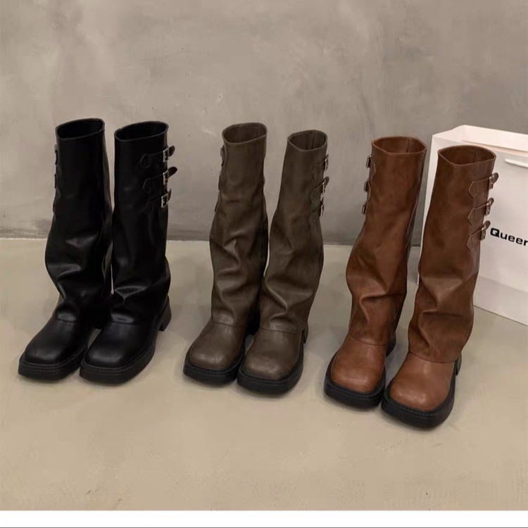 2025 Retro Style Knee High Boo - Belt Buckle Blank ulasan dan harga