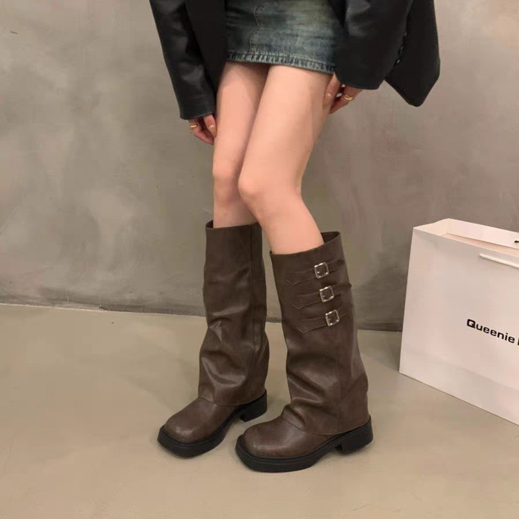 2025 Retro Style Knee High Boo - Belt Buckle Blank ulasan dan harga