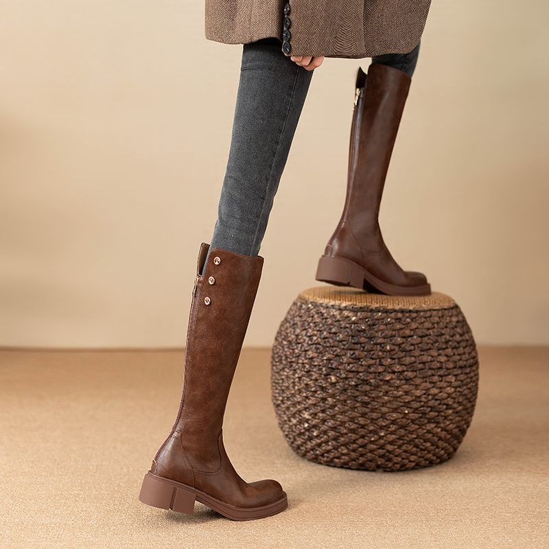 Autumn Winter Middle Heel Ladi - Leatherwork Designs ulasan dan harga